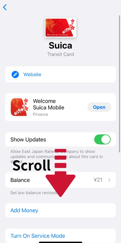 Tap Express Transit Settings