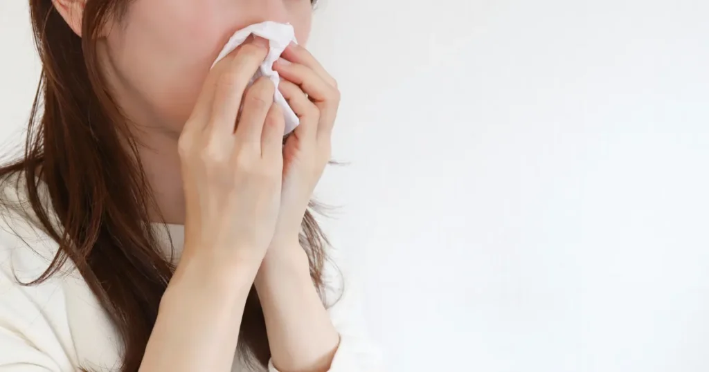 This is image about a hay fever sufferer.